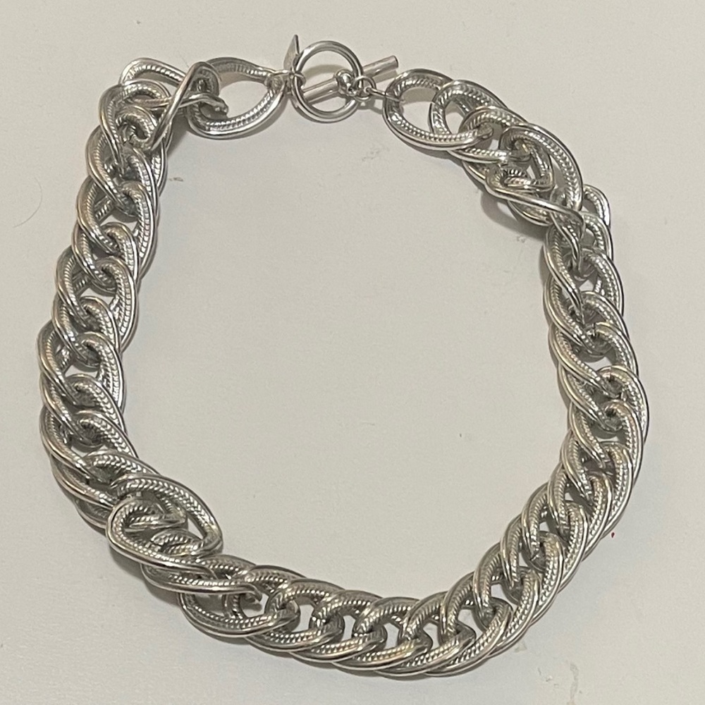 Anne Klein Vintage Necklace Chunky Silver Chain 80’s Retro